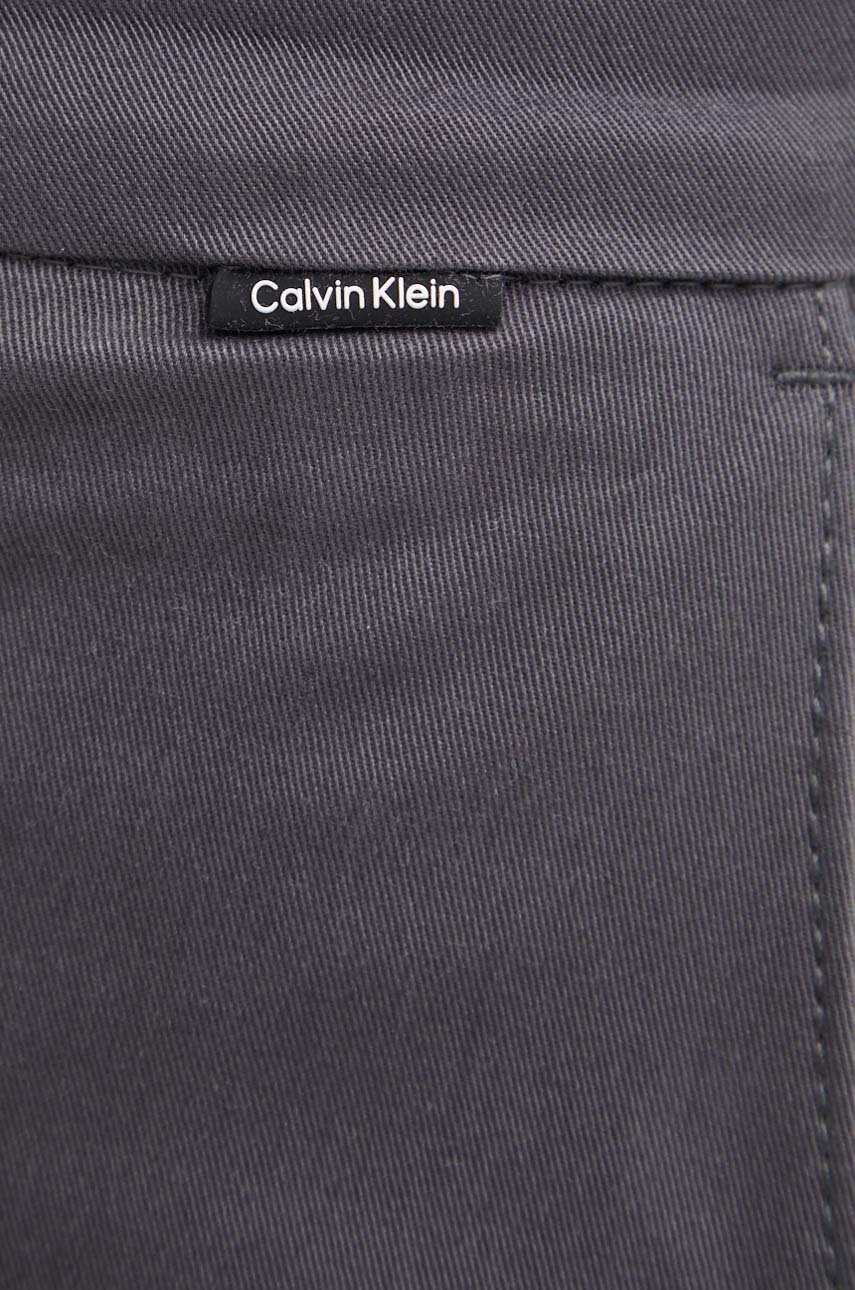 Штани Calvin Klein чоловічі колір сірий облягаючі K10K113696 