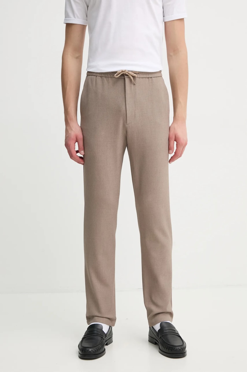 Les Deux pantaloni bărbați, culoarea bej, cu fason chinos, LDM501101 Les Deux pantaloni bărbați, culoarea bej, cu fason chinos, LDM501101