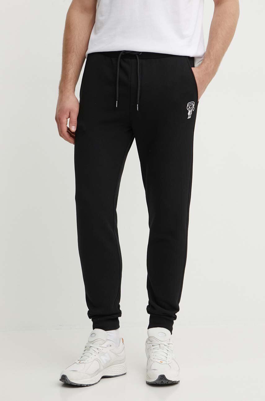 Karl Lagerfeld pantaloni de trening culoarea negru, cu imprimeu, 543910.705402
