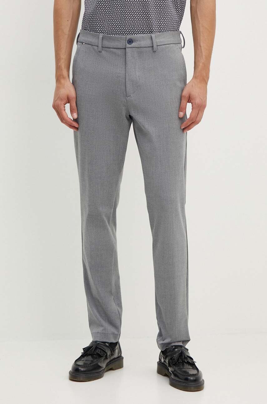 BOSS pantaloni barbati, culoarea albastru marin, mulata, 50519121