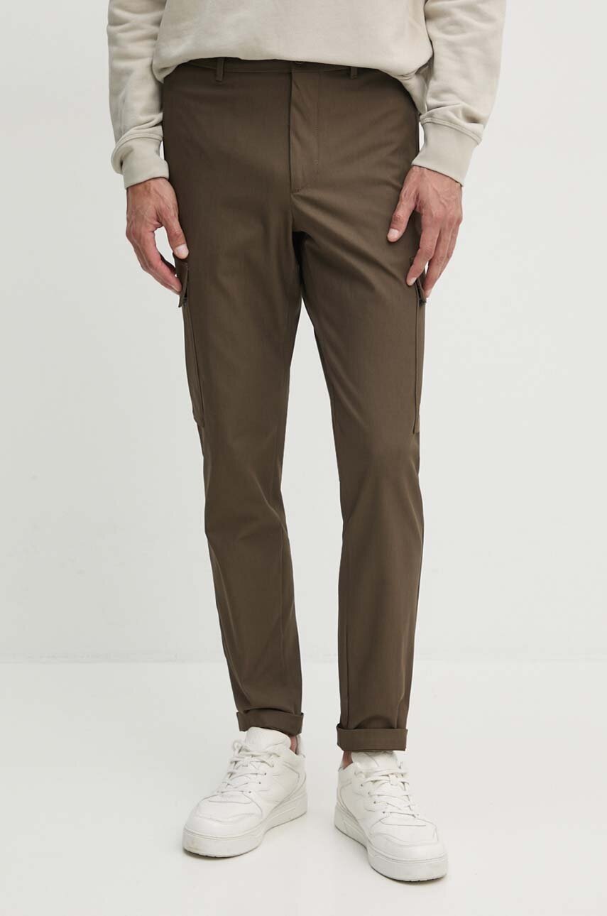 BOSS pantaloni barbati, culoarea verde, mulata, 50519136