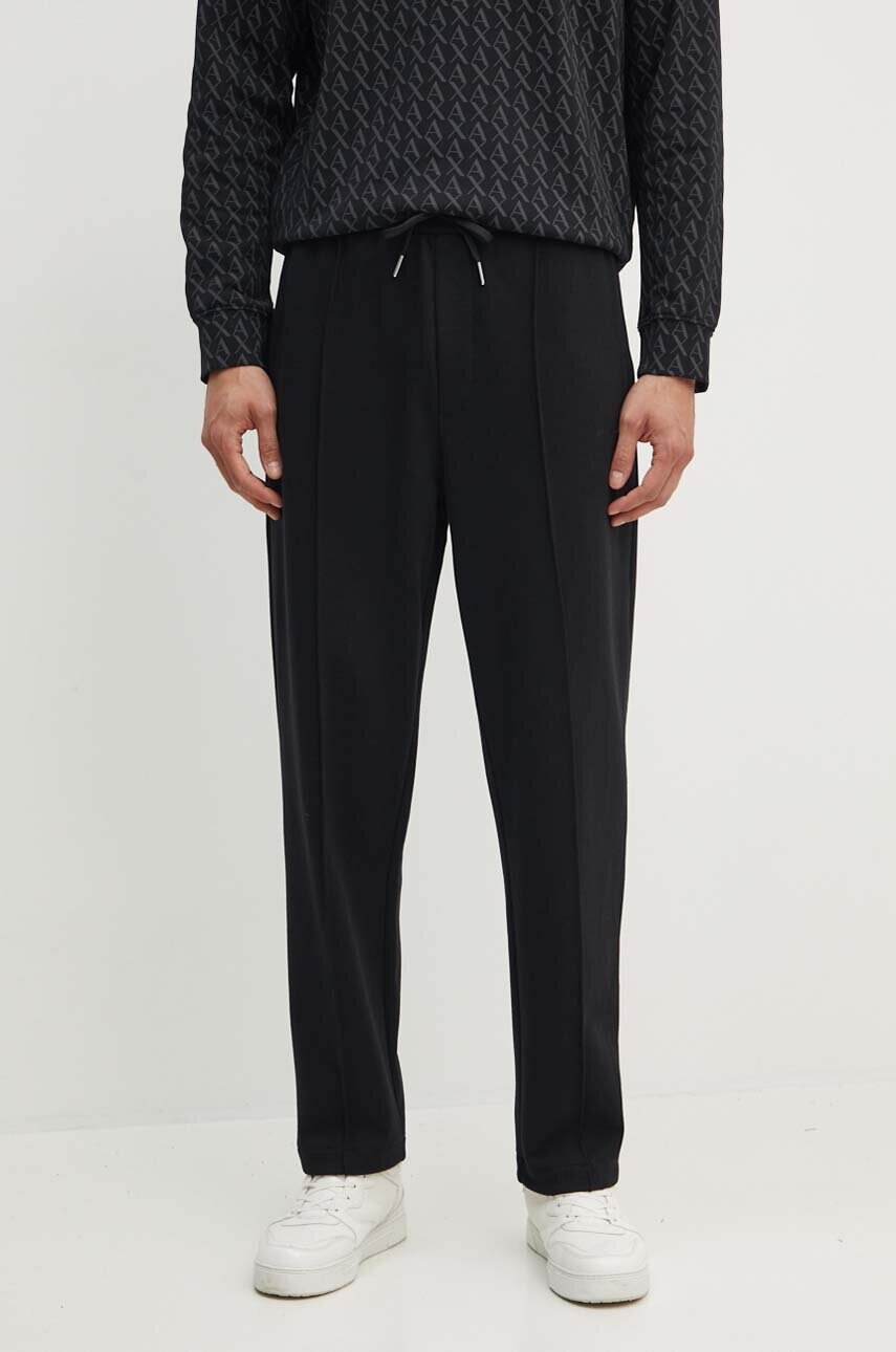 Levně Bavlněné tepláky Armani Exchange černá barva, s potiskem, 6DZPLJ ZJ4XZ