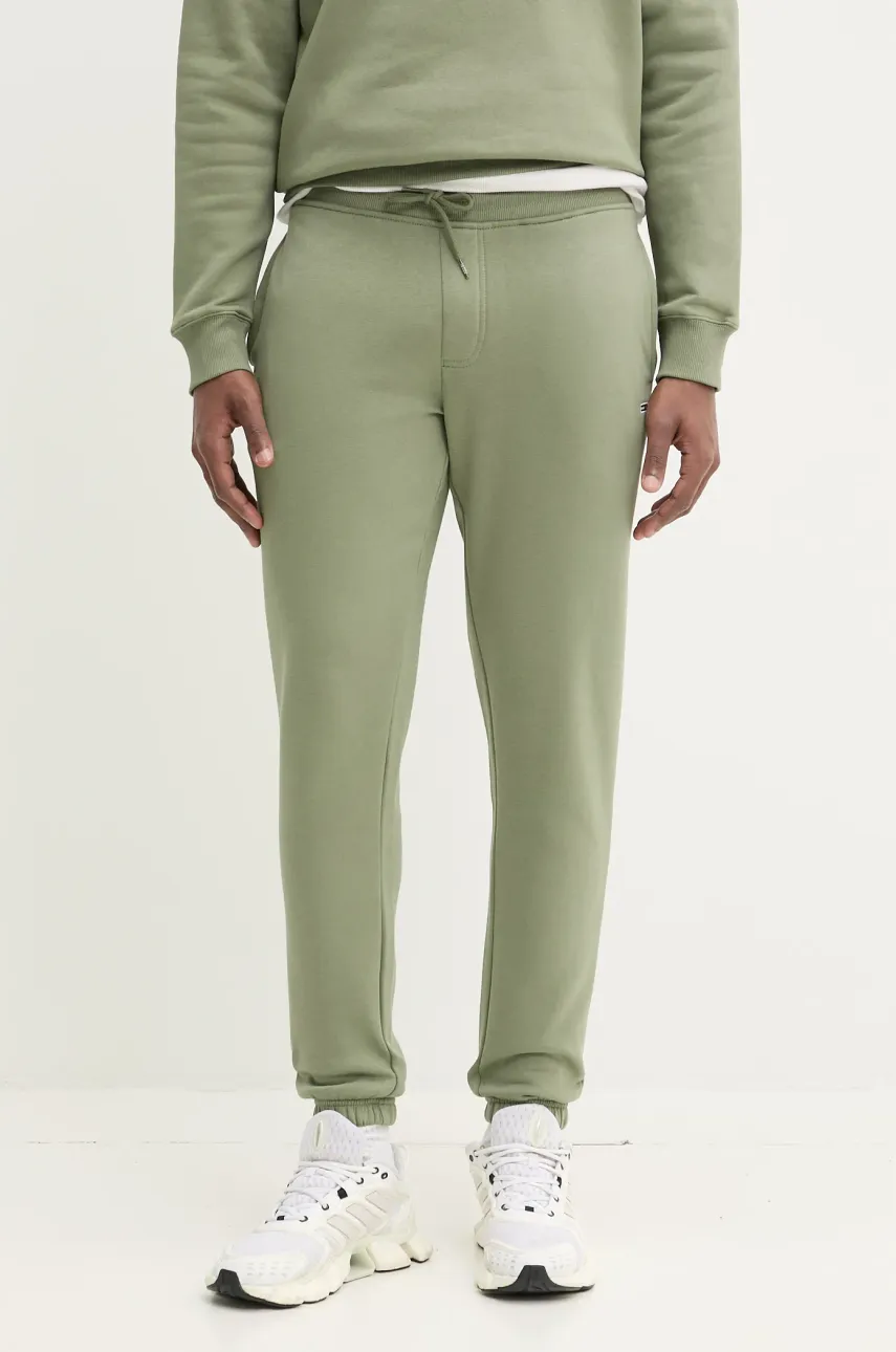 Tommy Jeans pantaloni de trening culoarea verde, neted, DM0DM20473