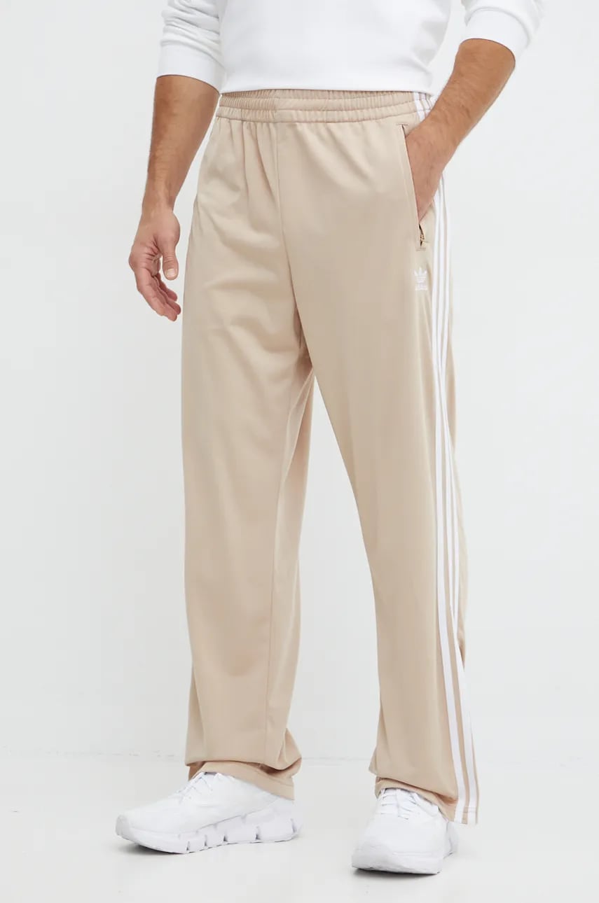 adidas Originals pantaloni de trening Adicolor Classics Firebird culoarea bej, cu imprimeu, IY9894 adidas Originals pantaloni de trening Adicolor Classics Firebird culoarea bej, cu imprimeu, IY9894