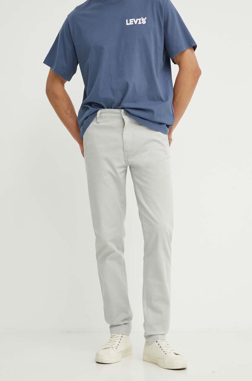Levi\'s pantaloni barbati, culoarea gri, cu fason chinos, 17196