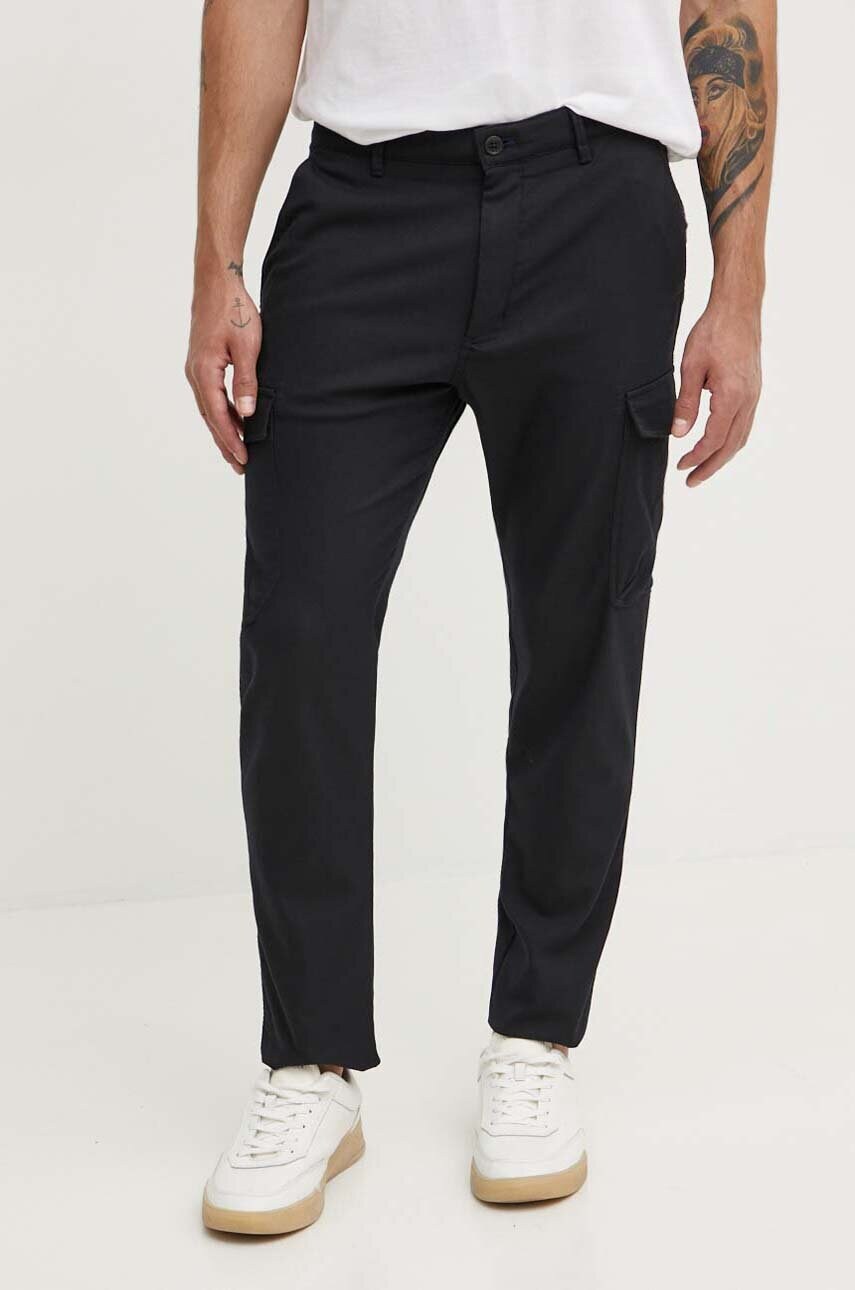 Joop! pantaloni barbati, culoarea negru, drept, 30043189