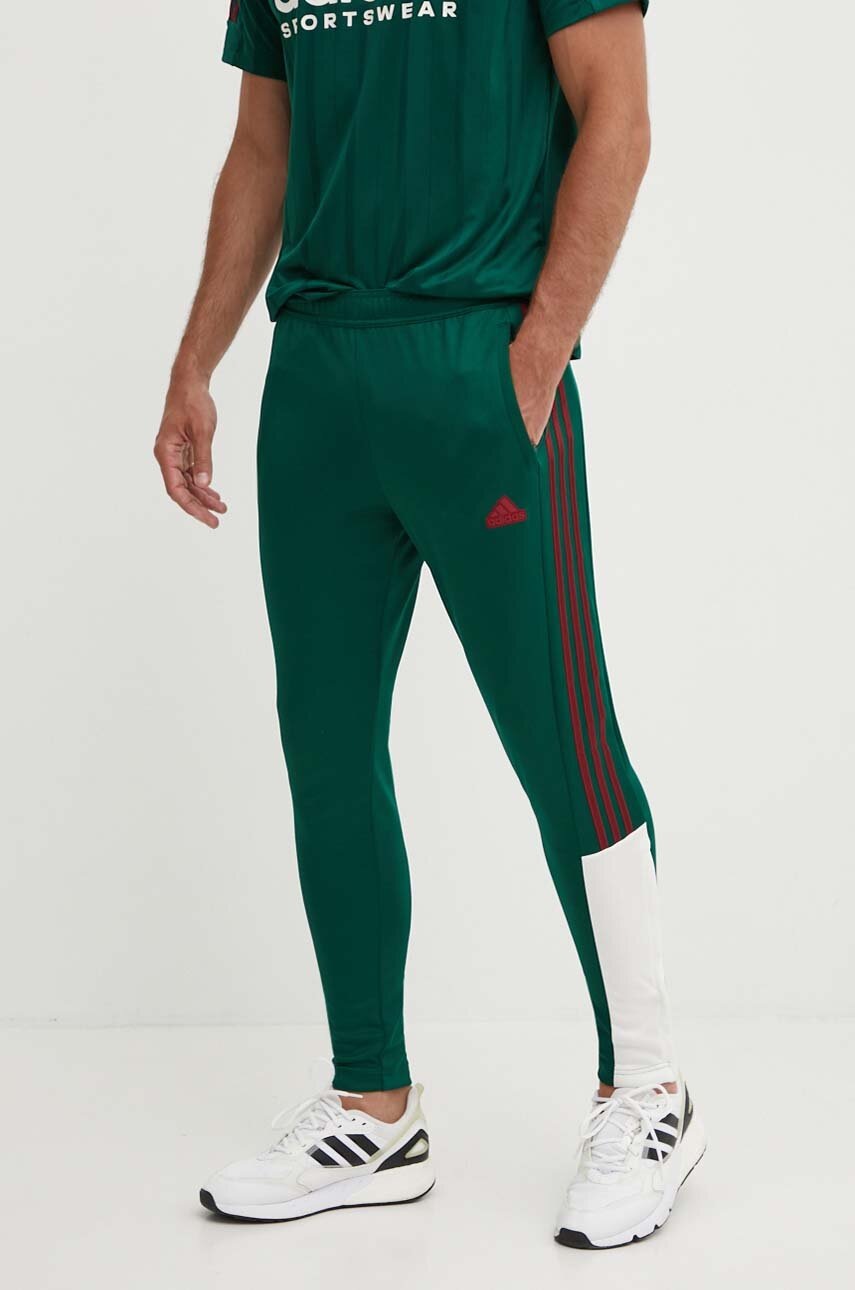 adidas pantaloni de trening Tiro culoarea verde, modelator, IY4500