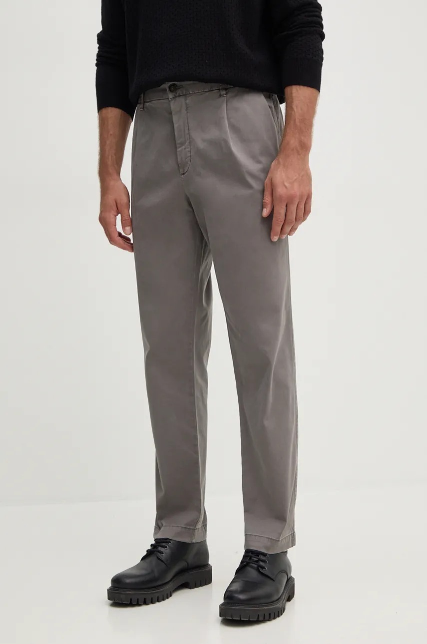 United Colors of Benetton pantaloni barbati, culoarea gri, drept, 49QGUF04K