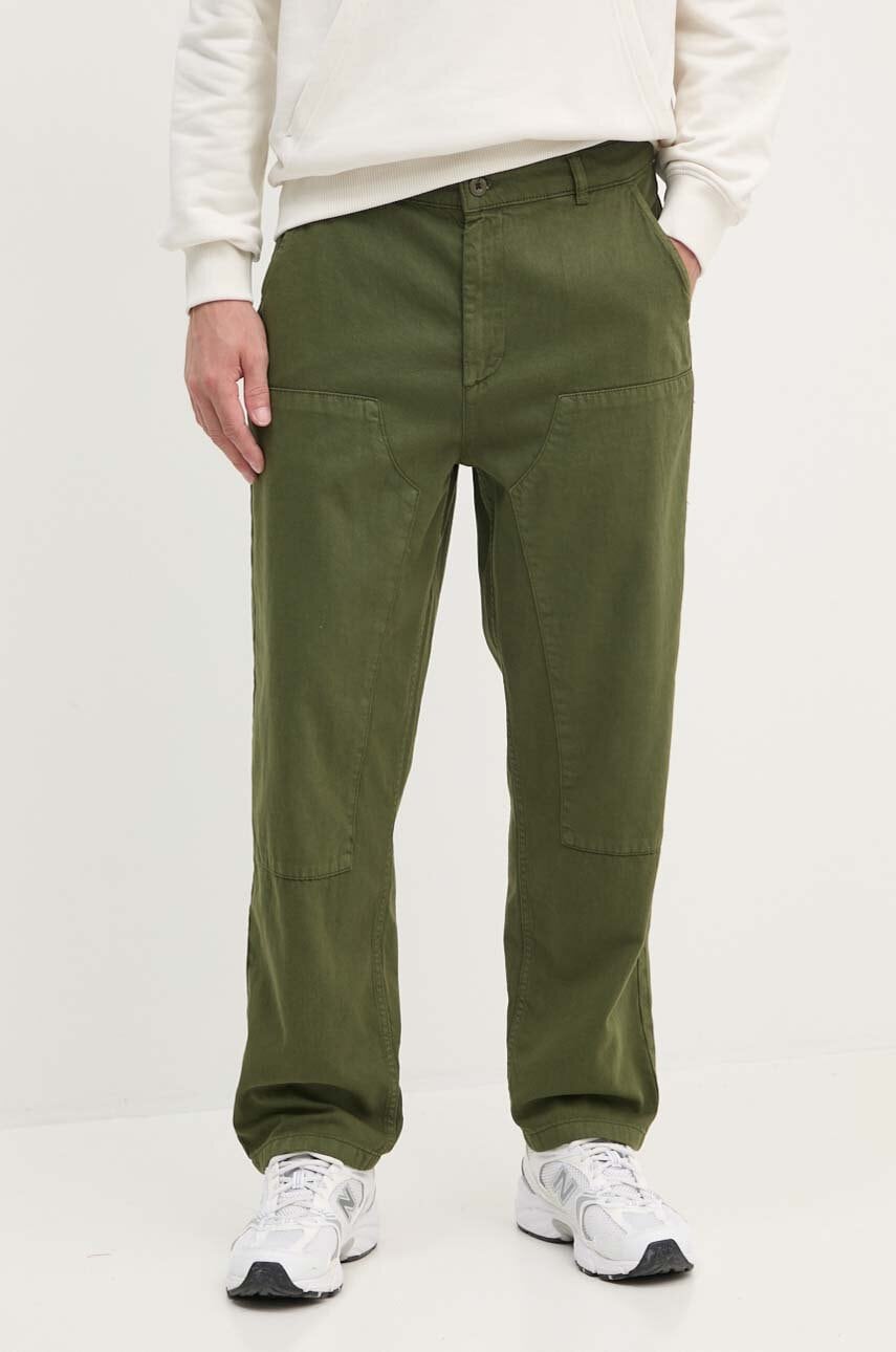 United Colors of Benetton pantaloni din amestec de in culoarea verde, drept, 4V3EUF04A United Colors of Benetton pantaloni din amestec de in culoarea verde, drept, 4V3EUF04A