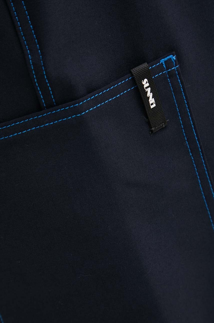 Παντελόνι από μείγμα μαλλιού Sunnei χρώμα: ναυτικό μπλε, RTWMBOT007 φωτογραφία