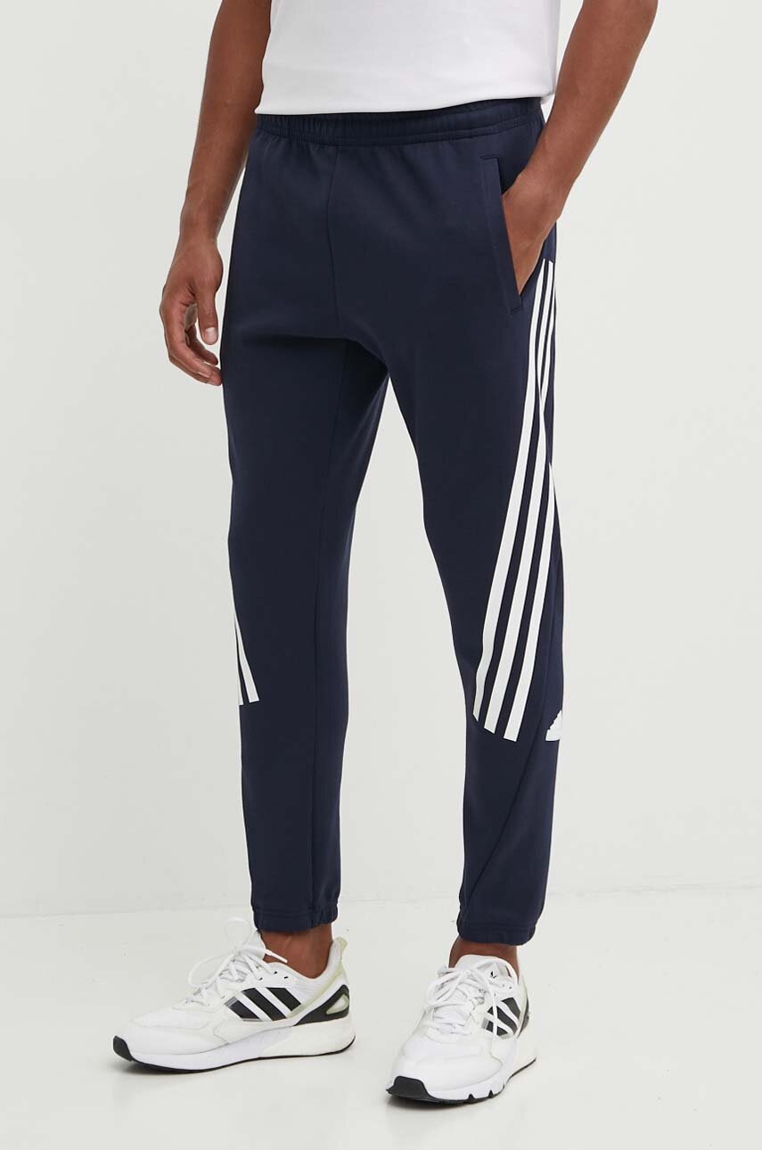 adidas pantaloni de trening Future Icons culoarea albastru marin, cu imprimeu, IW8575