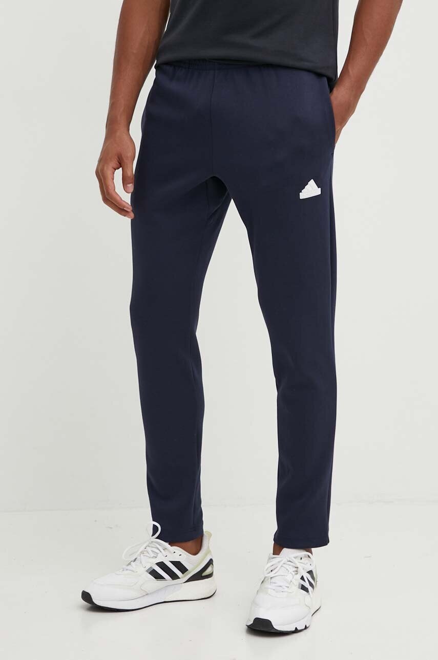 adidas pantaloni de trening Future Icons culoarea albastru marin, cu imprimeu, IX3904