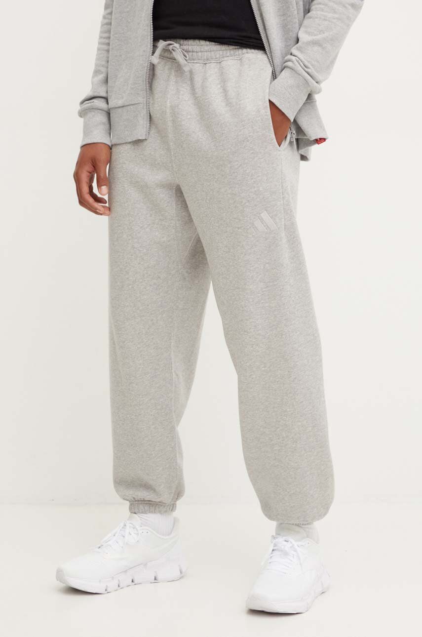 adidas pantaloni All SZN barbati, culoarea gri, melanj, IY4125