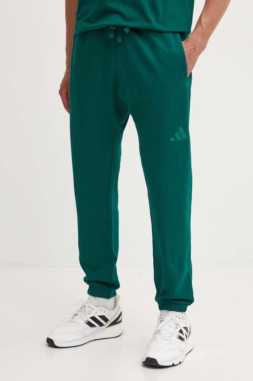 adidas pantaloni de trening All SZN culoarea verde, neted, IY6567 adidas pantaloni de trening All SZN culoarea verde, neted, IY6567