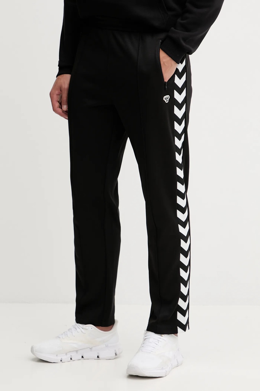 Hummel pantaloni de trening culoarea bleumarin, cu imprimeu, 225252