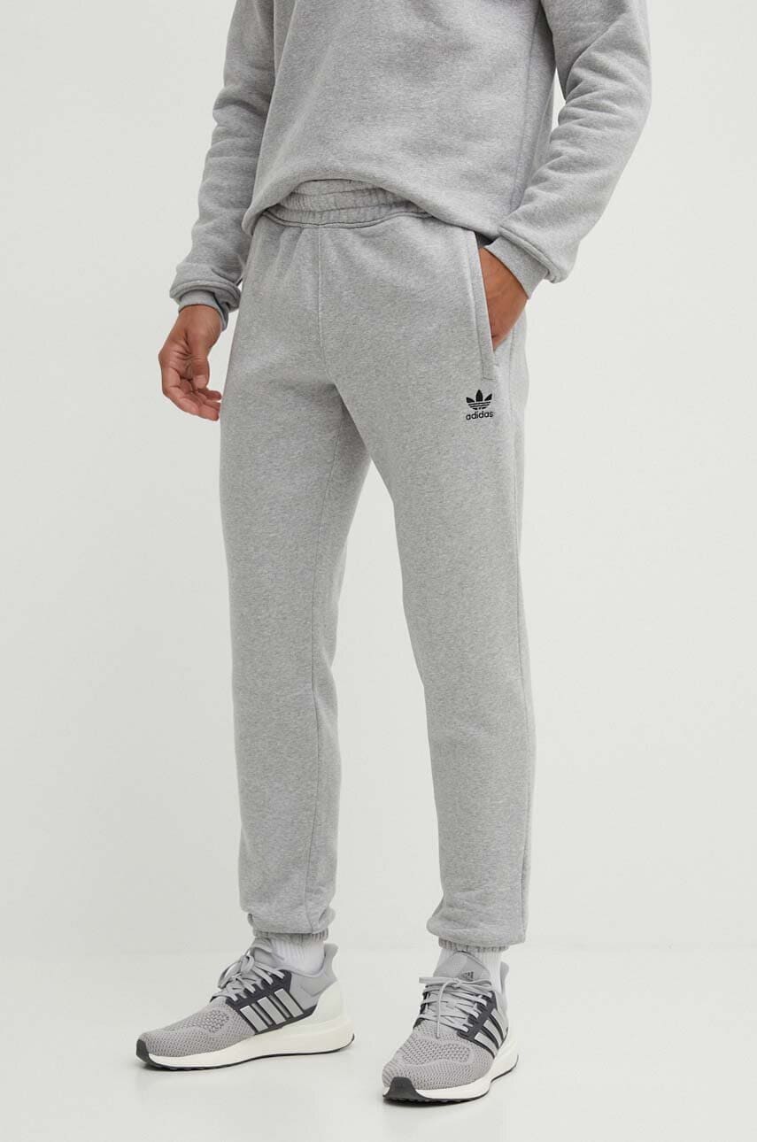 adidas Originals pantaloni de trening Essential culoarea gri, melanj, IY7359 adidas Originals pantaloni de trening Essential culoarea gri, melanj, IY7359