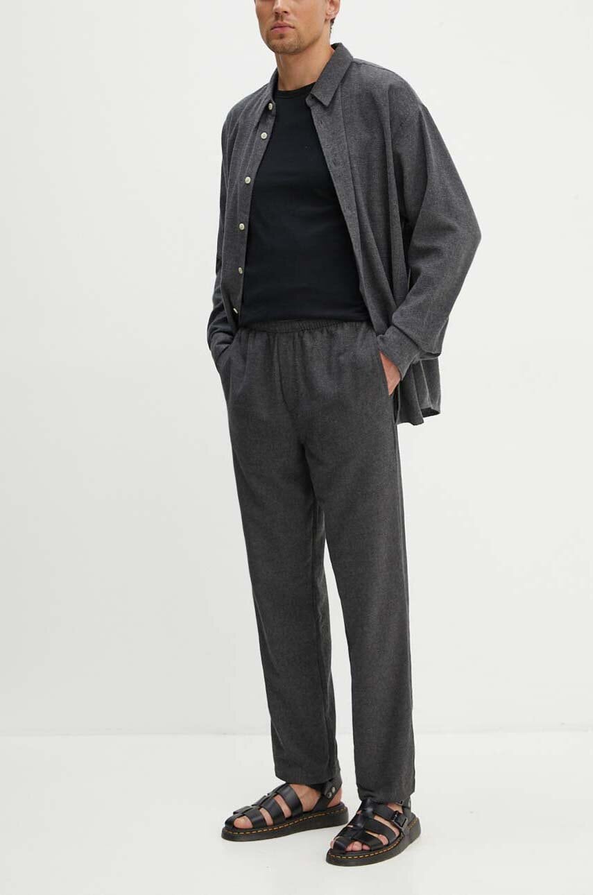American Vintage pantaloni barbati, culoarea gri, drept, MDAK10BH24