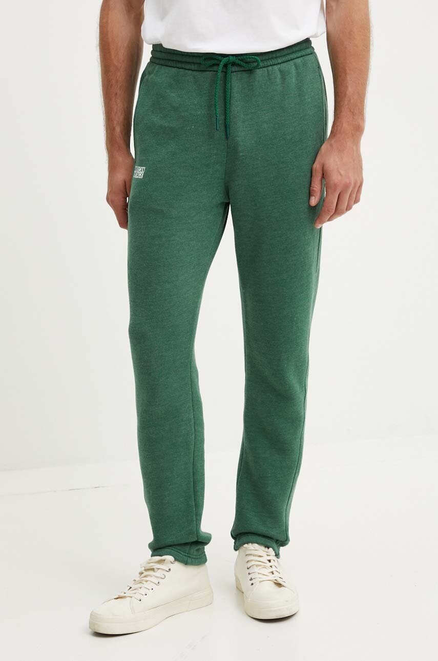 American Vintage pantaloni de trening culoarea verde, neted, MDOV05BH24