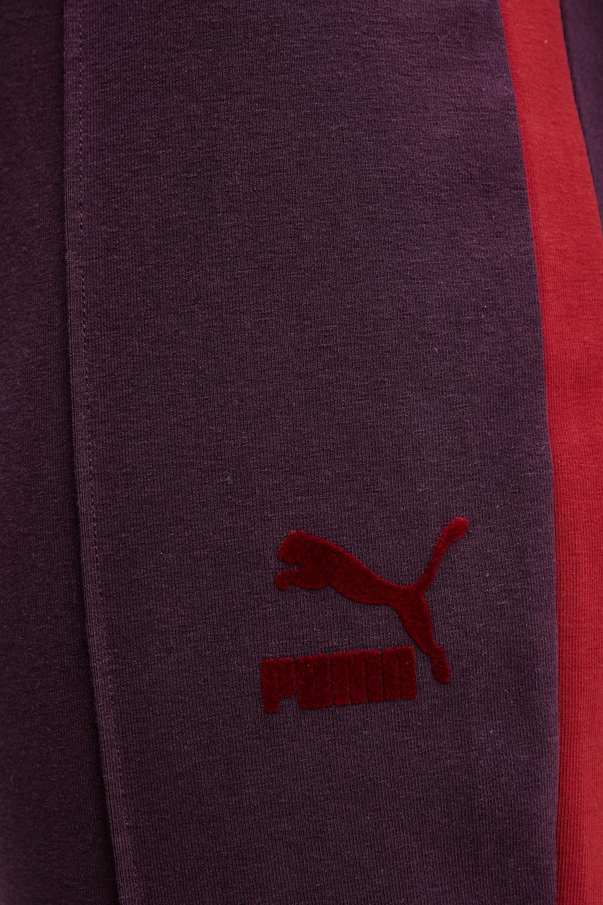 Puma teplákové nohavice dámske bavlnené s elastanom T7 Classics Play Paris Flared
