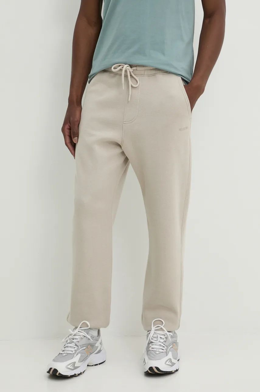 Hollister Co. pantaloni de trening culoarea bej, neted, KI334-4047