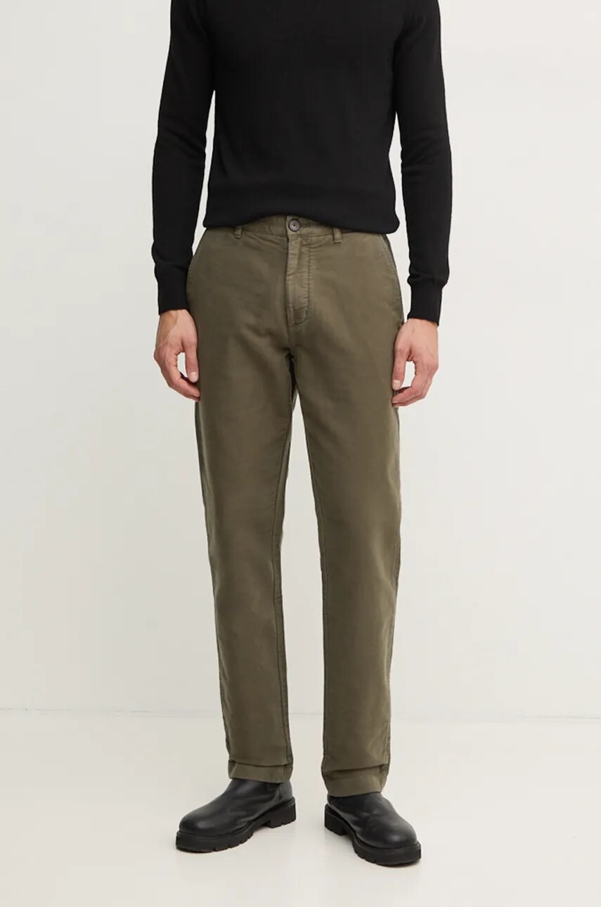 Barbour pantaloni de bumbac culoarea verde, drept, MTR0738