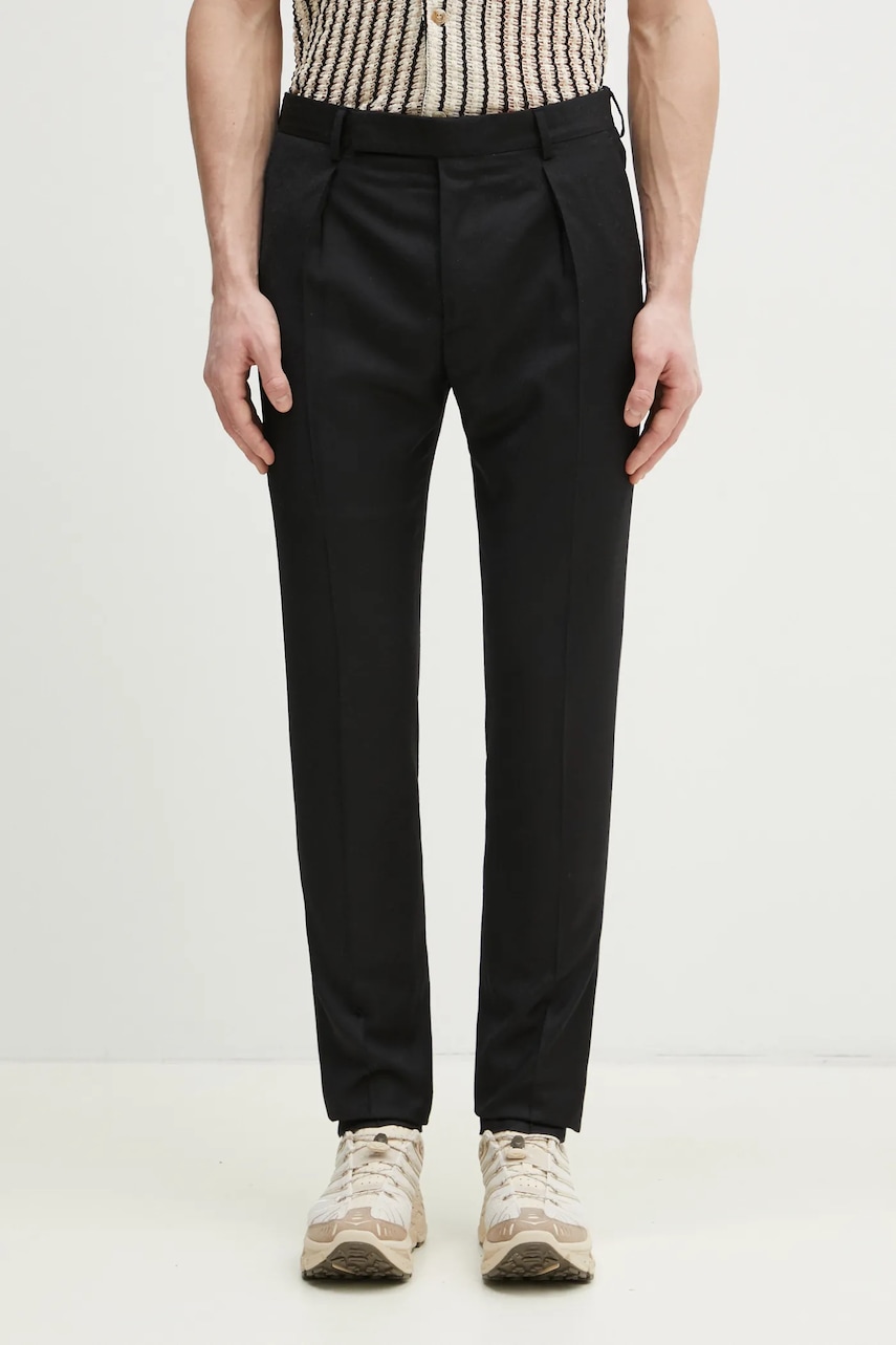 Paul Smith pantaloni de lana barbati, culoarea negru, cu fason cargo, M1R-719X-N00109