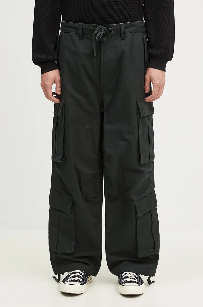 Vans pantaloni de bumbac Premium Classics LX Baggy Cargo Pant culoarea verde, drept, VN000HMYD6P1
