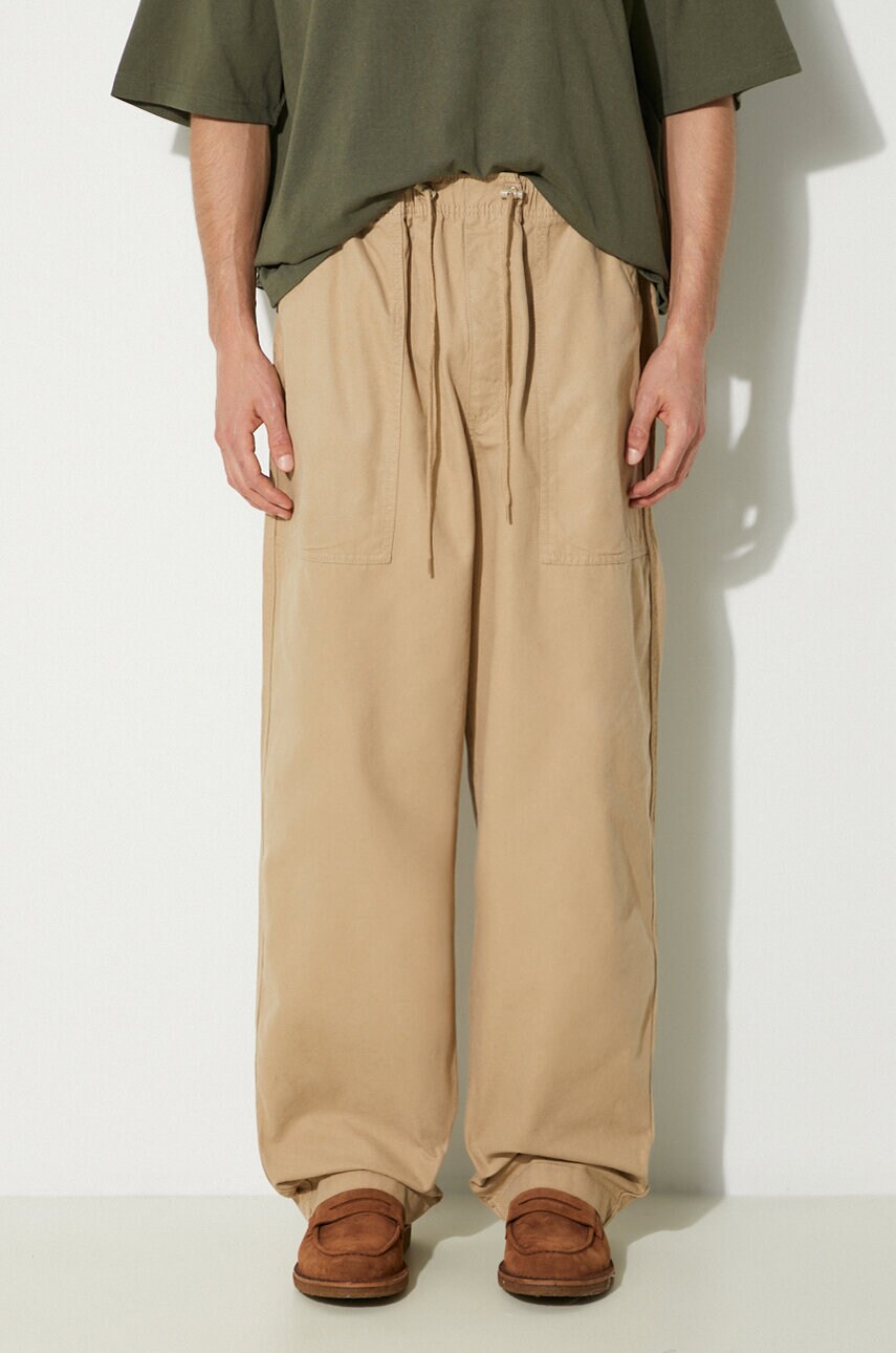 Levně Bavlněné kalhoty Vans Premium Classics LX Easy Trouser béžová barva, VN000GZ2SQ71