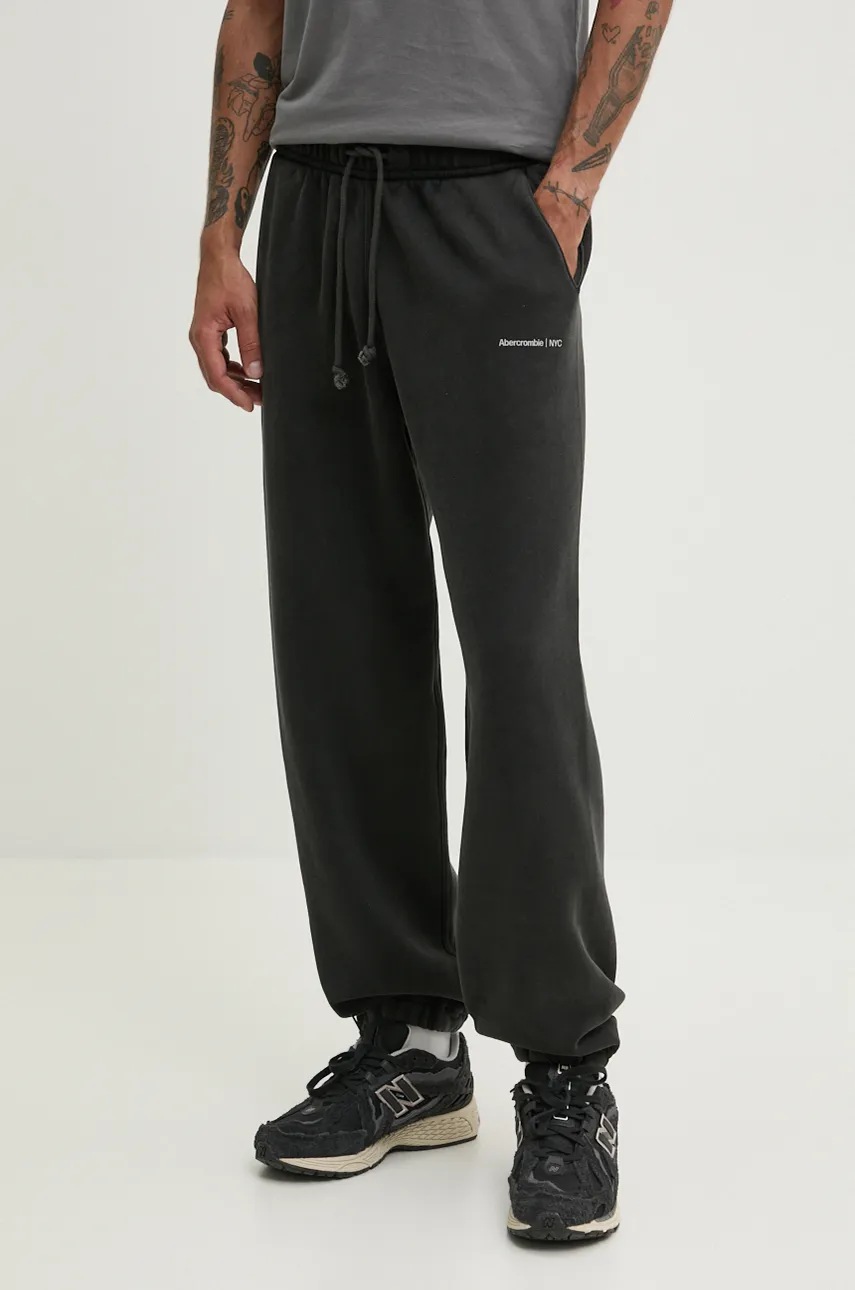 Abercrombie & Fitch pantaloni de trening culoarea negru, neted, KI134-4047