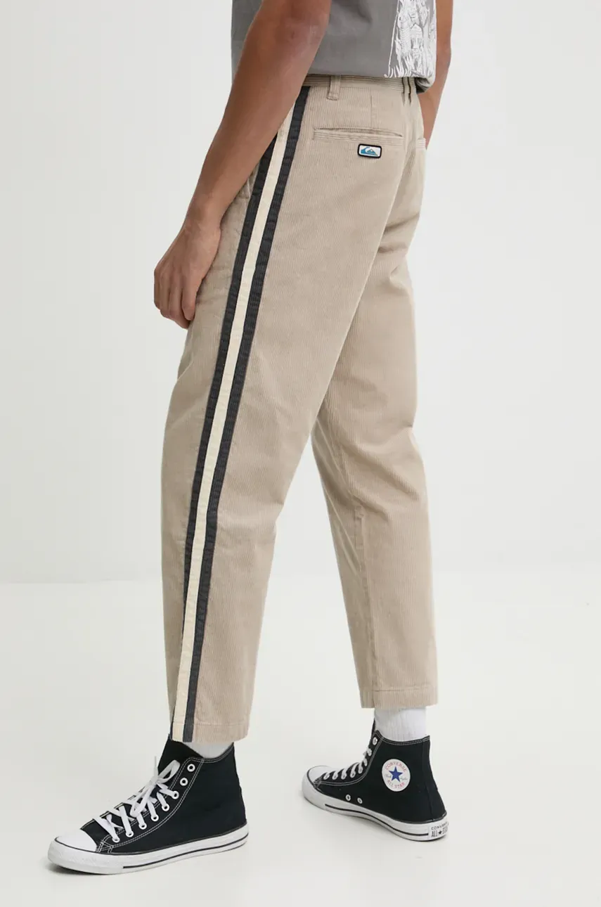 Hlače Iz Rebrastega žameta Quiksilver Roller Line Pant Bež Barva, EQYNP03305