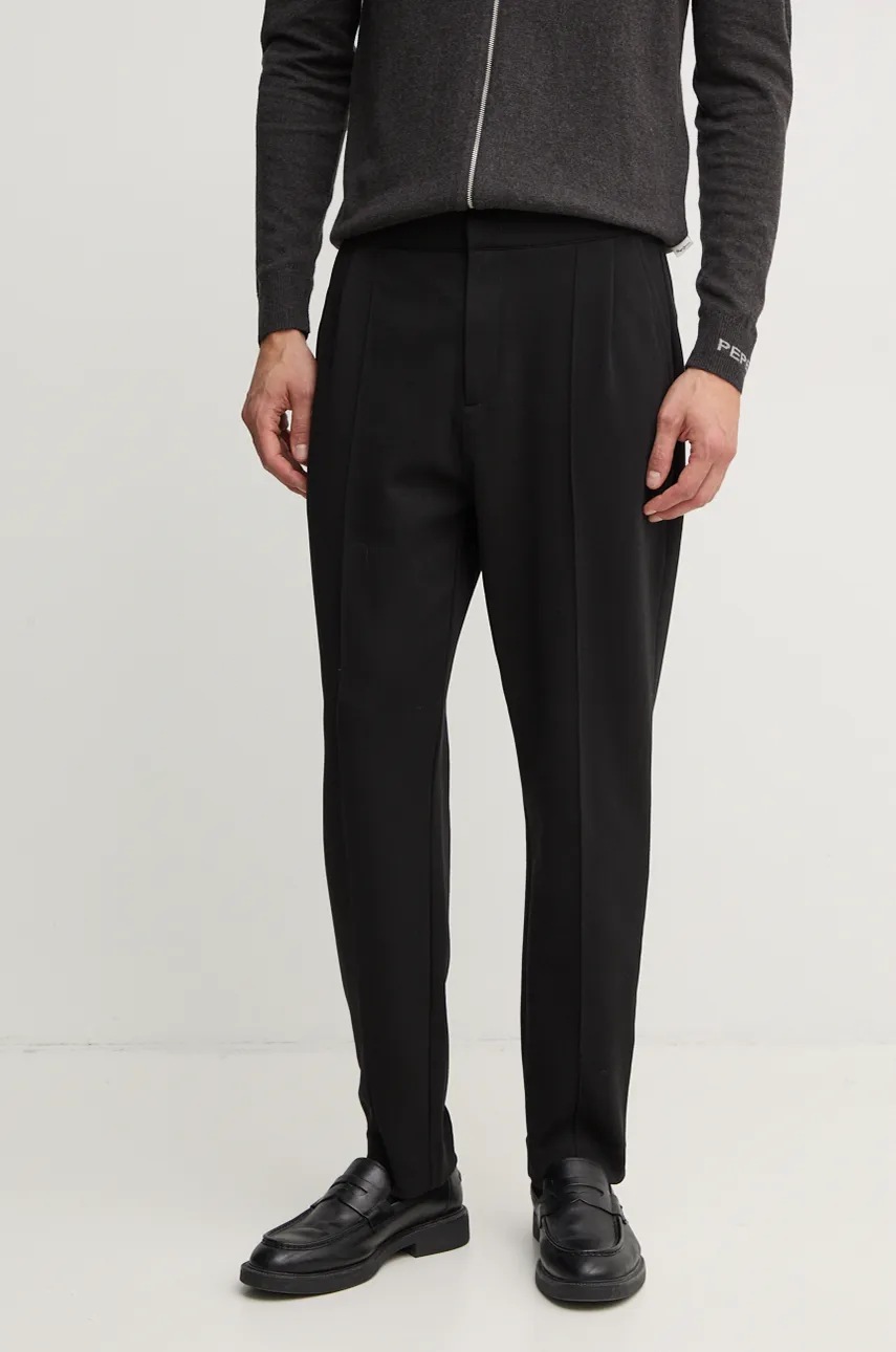 

Панталон Michael Kors в черно с кройка тип чино CF452915MF, Черен