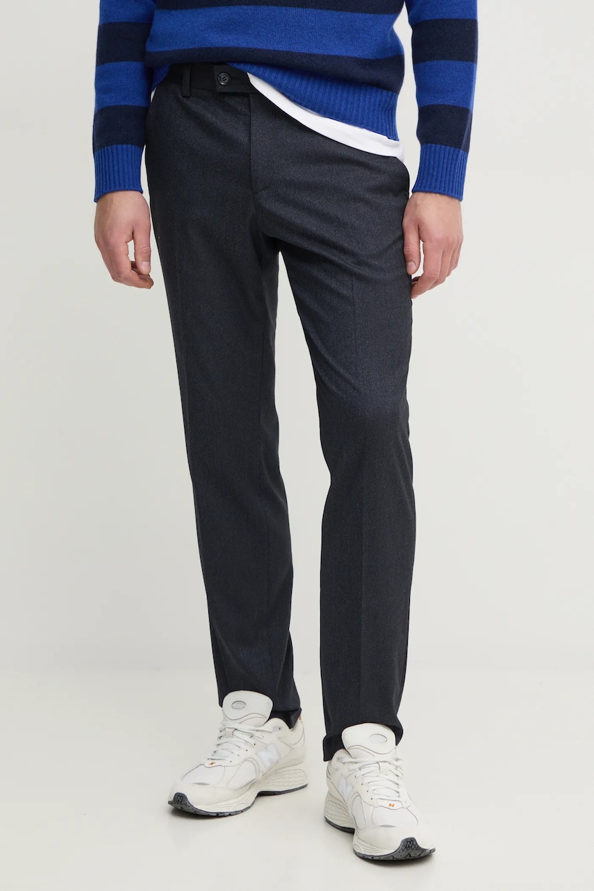 Sisley pantaloni bărbați, culoarea gri, mulata, 47PHSF04M Sisley pantaloni bărbați, culoarea gri, mulata, 47PHSF04M