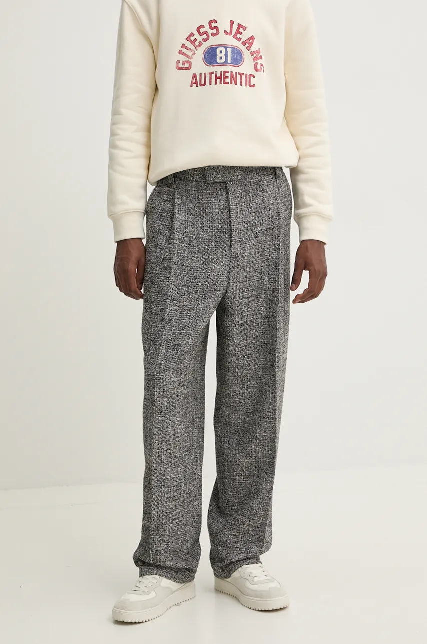 

Панталон с вълна HUGO в черно със стандартна кройка 50528245, Сив