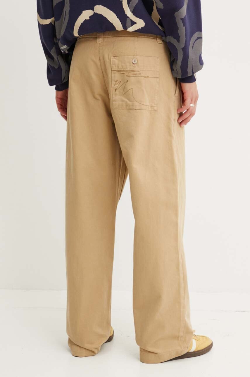 Desigual pamut nadrág TEXAS bézs, egyenes, 24WMPW06 termék 2. képe