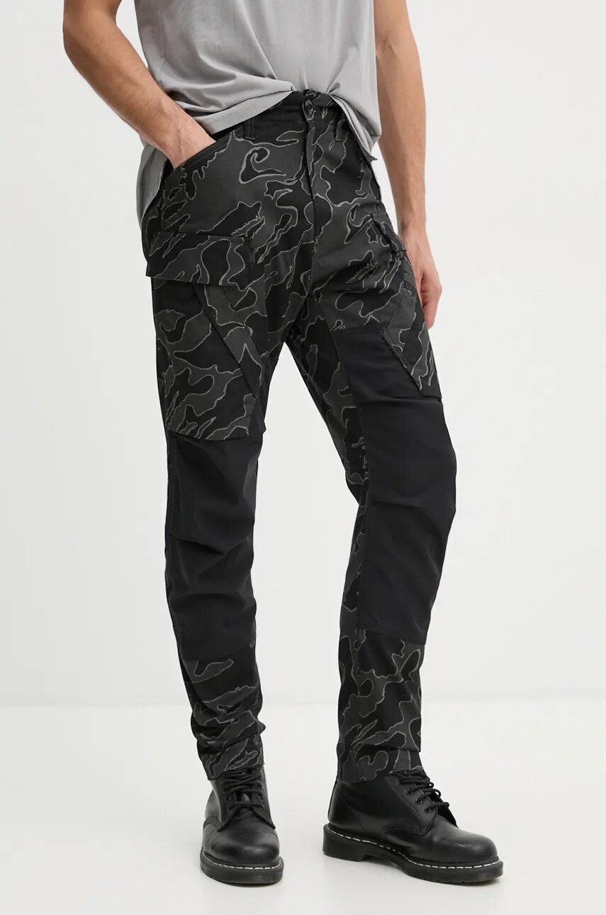 G-Star pantaloni de bumbac culoarea negru, cu fason cargo, D25185-D386