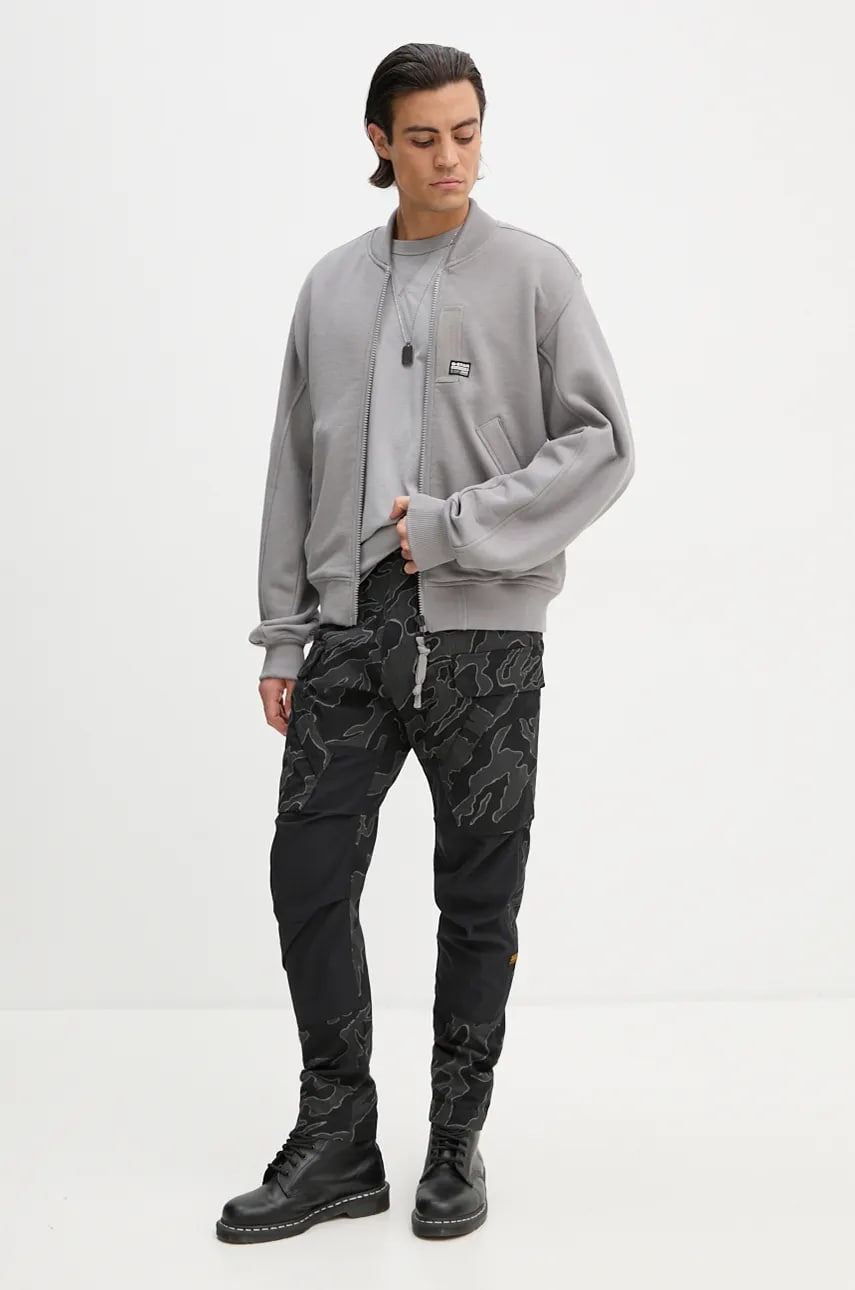 Хлопковые брюки G-Star Raw цвет чёрный со шнуровкой D25185-D386 Хлопковые брюки G-Star Raw цвет чёрный со шнуровкой D25185-D386