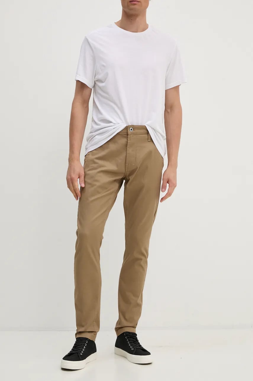 G-Star Raw pantaloni barbati, culoarea bej, mulata, D25179-C105 G-Star Raw pantaloni barbati, culoarea bej, mulata, D25179-C105