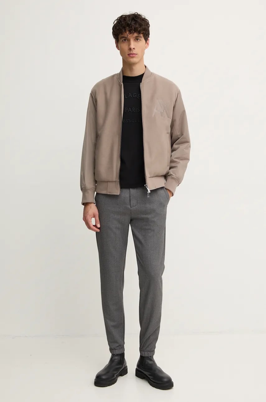 Levně Kalhoty s příměsí vlny Calvin Klein šedá barva, K10K113421