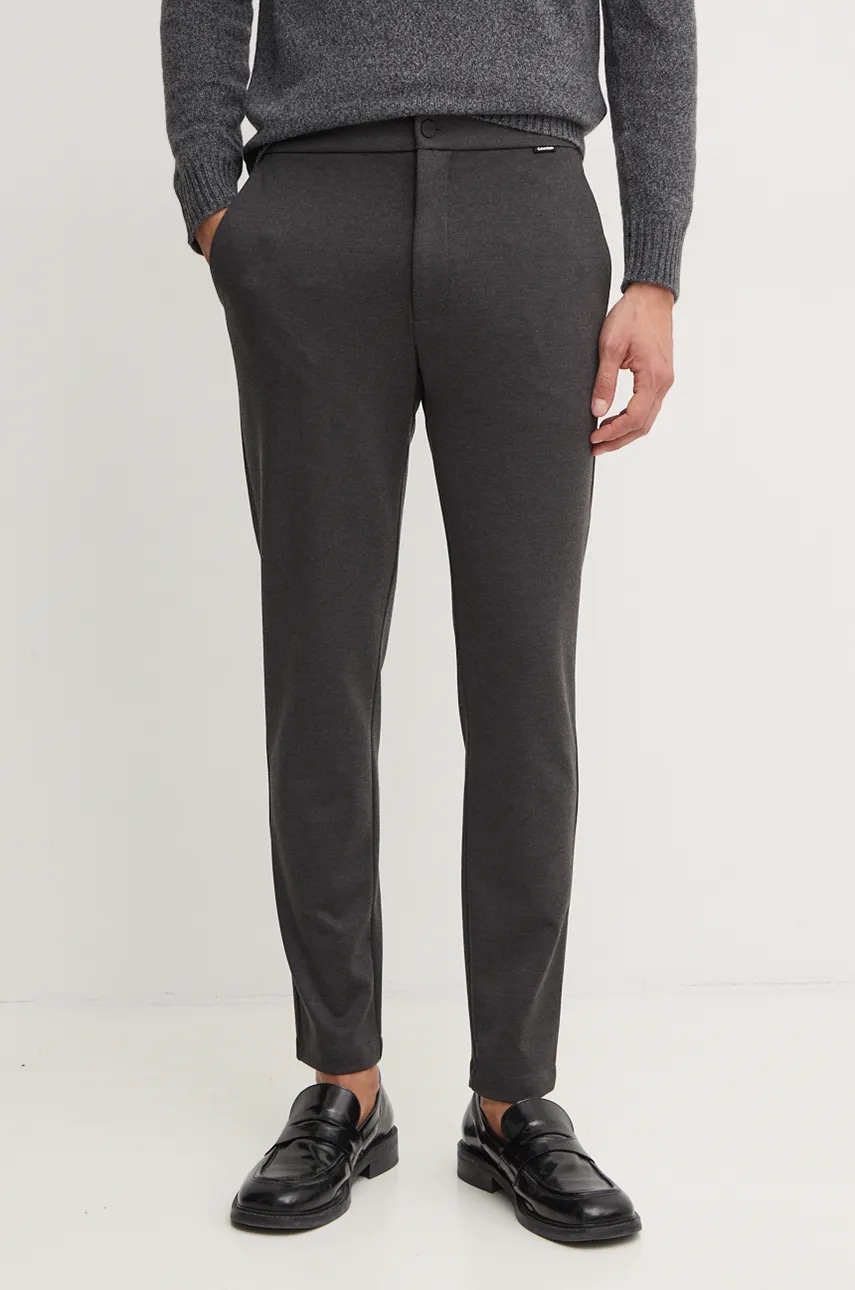 

Панталон Calvin Klein в сиво с кройка по тялото K10K113647, Сив