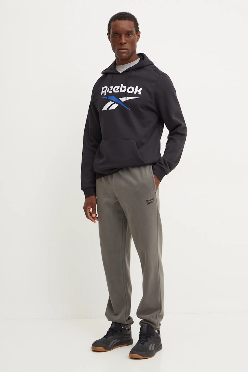 Спортивные штаны Reebok Identity Washed цвет серый однотонные 100205486 Спортивные штаны Reebok Identity Washed цвет серый однотонные 100205486