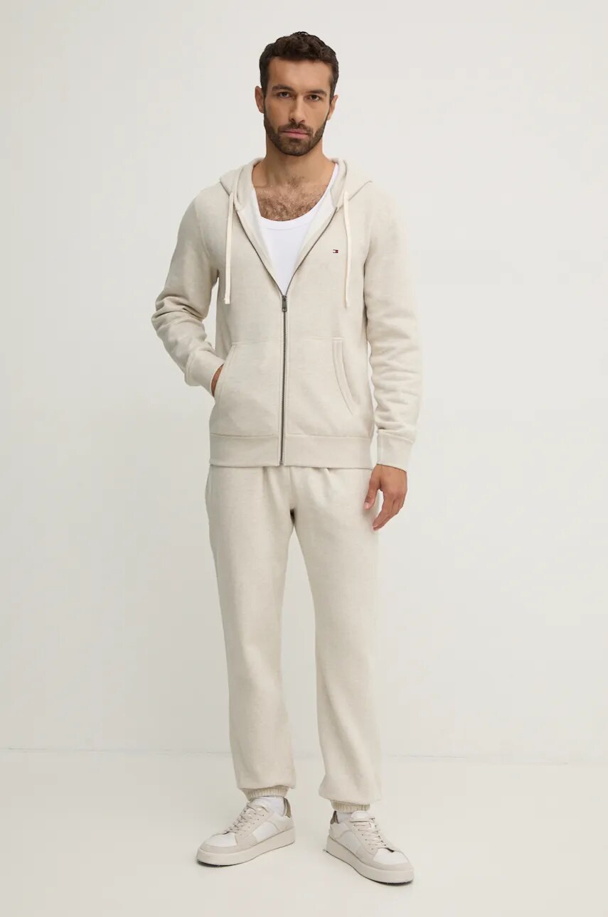Спортивные штаны Tommy Hilfiger цвет бежевый меланж MW0MW37231 Спортивные штаны Tommy Hilfiger цвет бежевый меланж MW0MW37231