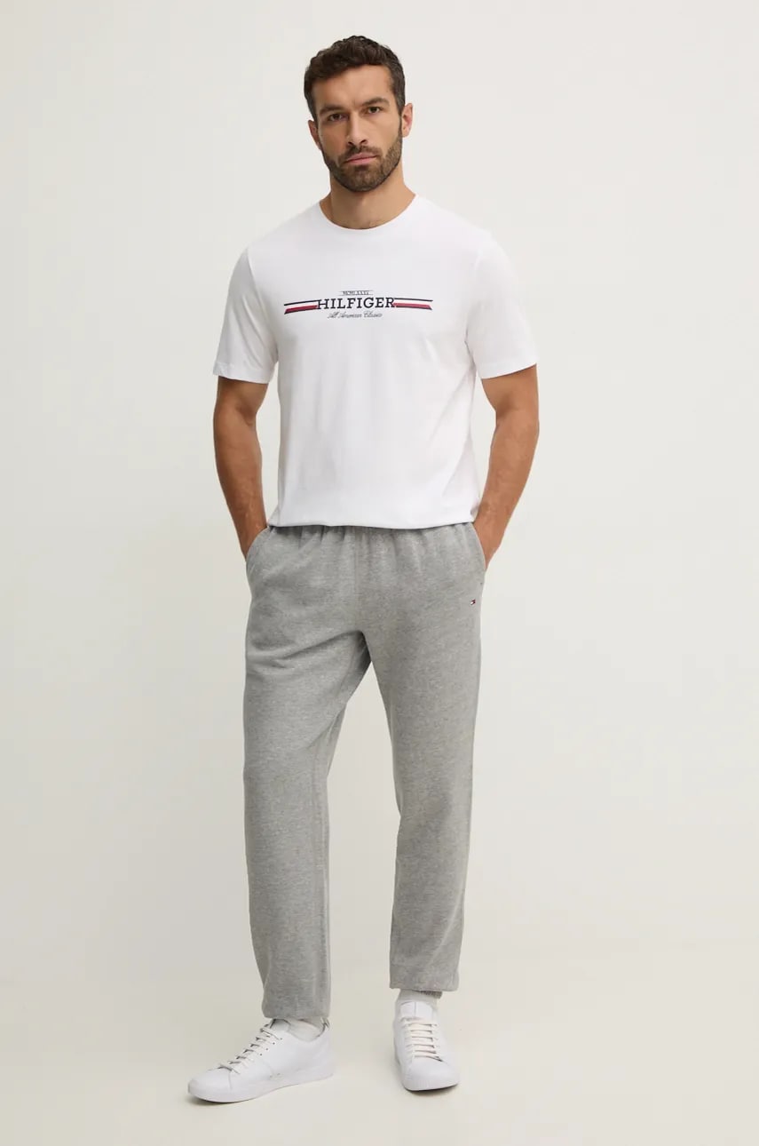 Спортивные штаны Tommy Hilfiger цвет серый меланж MW0MW37231 Спортивные штаны Tommy Hilfiger цвет серый меланж MW0MW37231