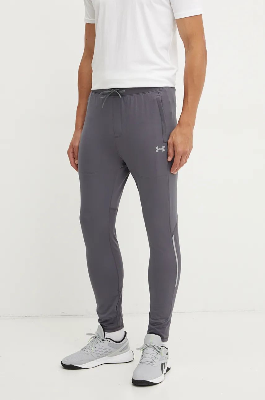 Under Armour pantaloni de antrenament Vanish Cold Weather culoarea gri, cu imprimeu, 1387795