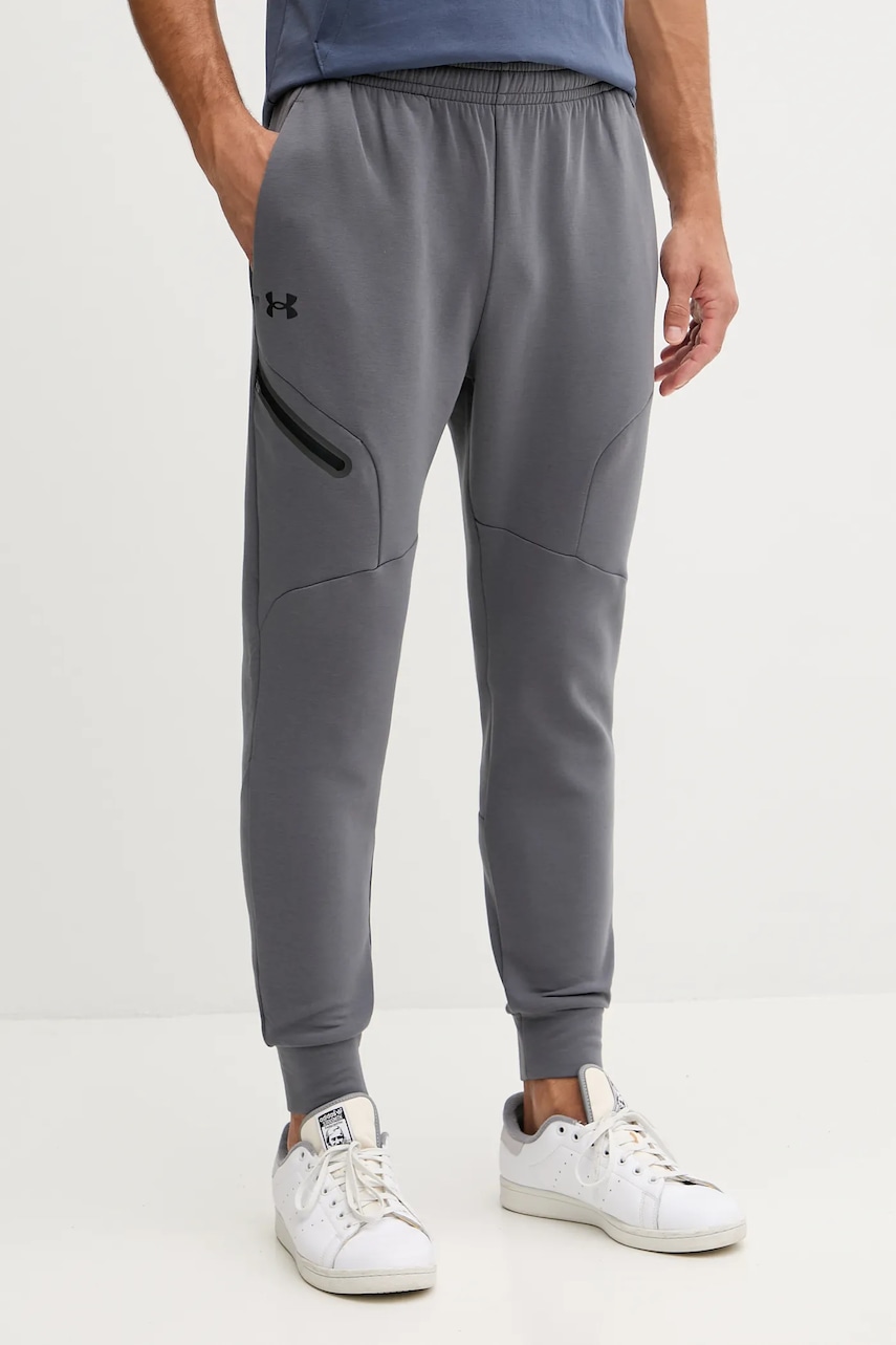 Under Armour pantaloni de trening Unstoppable Fleece culoarea bej, uni, 1389353 Under Armour pantaloni de trening Unstoppable Fleece culoarea bej, uni, 1389353