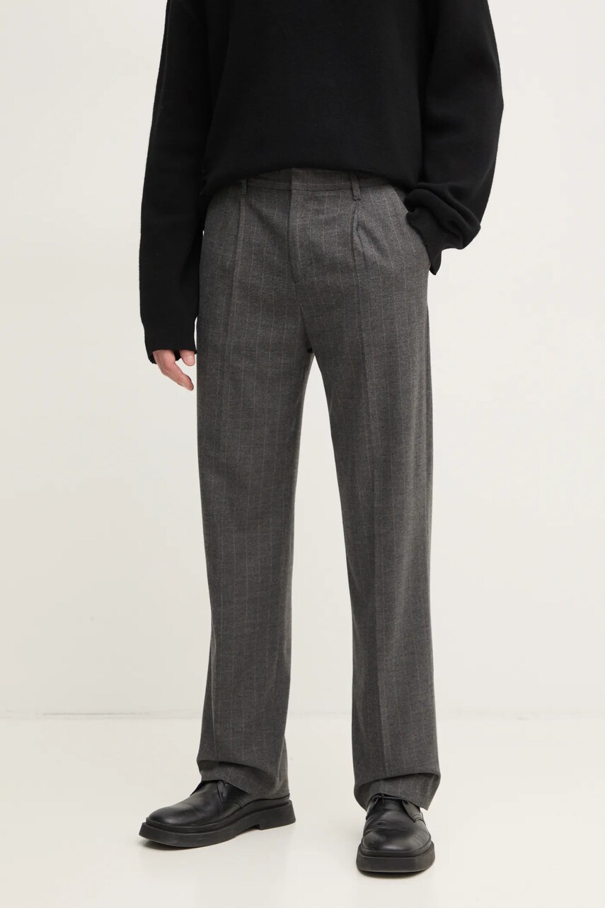 ZADIG&VOLTAIRE pantaloni barbati, culoarea gri, cu fason chinos, WMPA00197