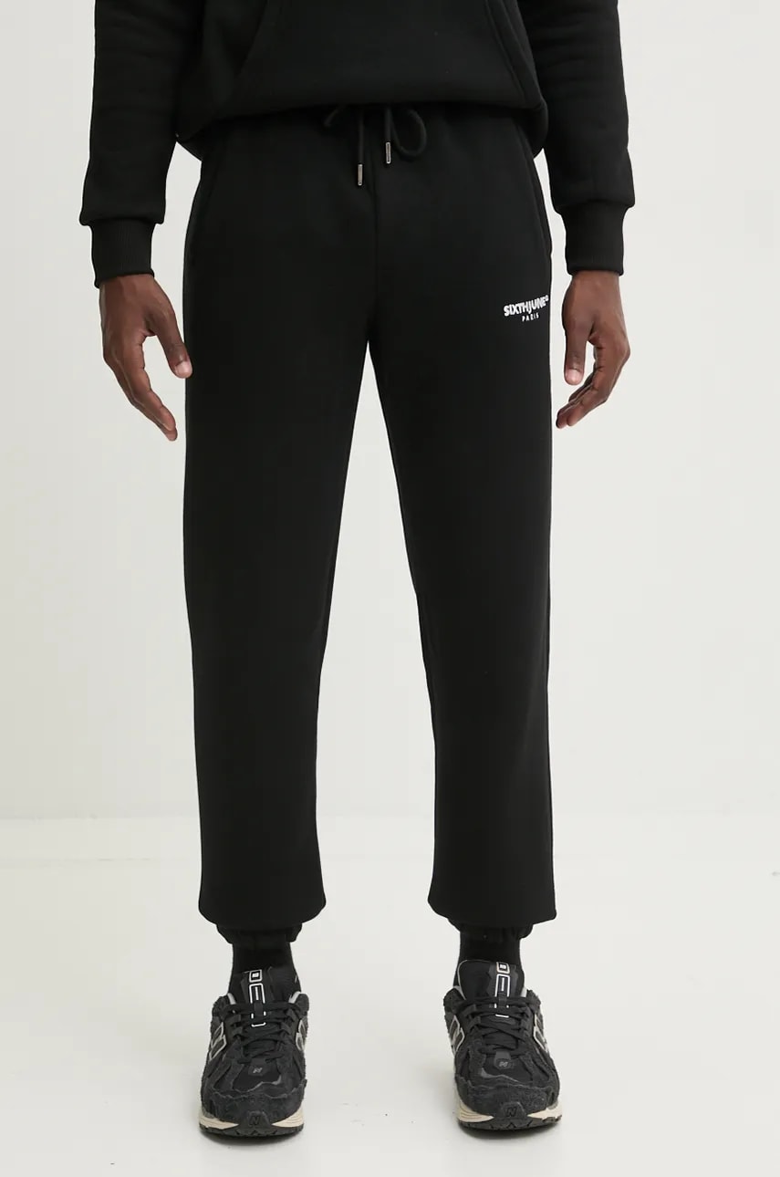 Sixth June pantaloni de trening culoarea negru, cu imprimeu, 23612 Sixth June pantaloni de trening culoarea negru, cu imprimeu, 23612