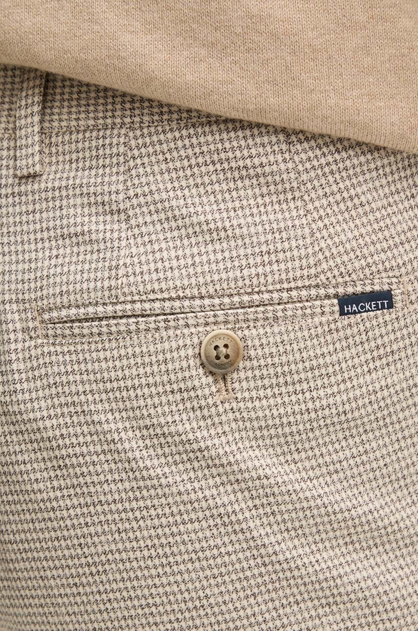 Штани Hackett London чоловічі колір бежевий облягаючі HM212626R 