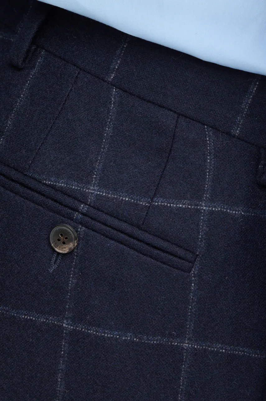 Μάλλινο παντελόνι Hackett London χρώμα: ναυτικό μπλε, HM470549R φωτογραφία