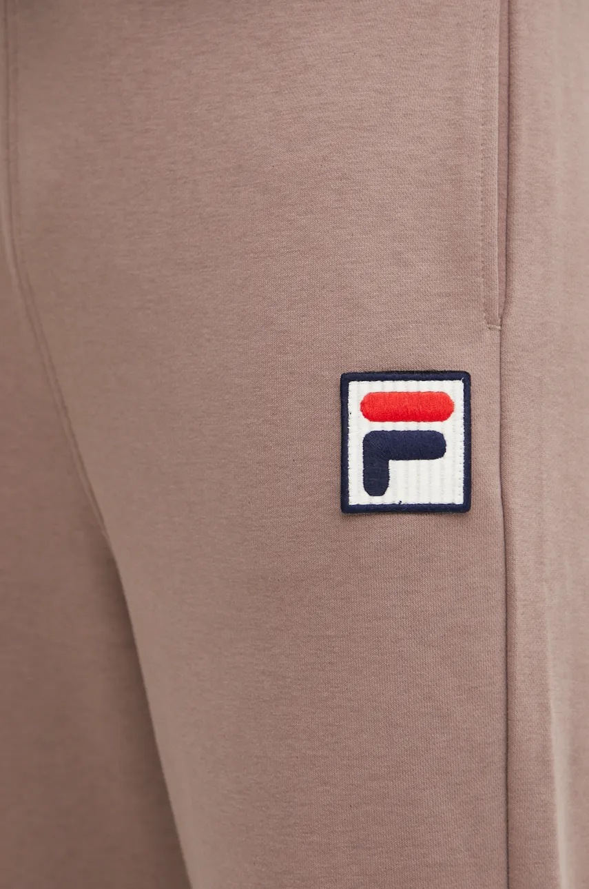 Παντελόνι φόρμας Fila Baydon χρώμα: μπεζ, FAU0149 φωτογραφία