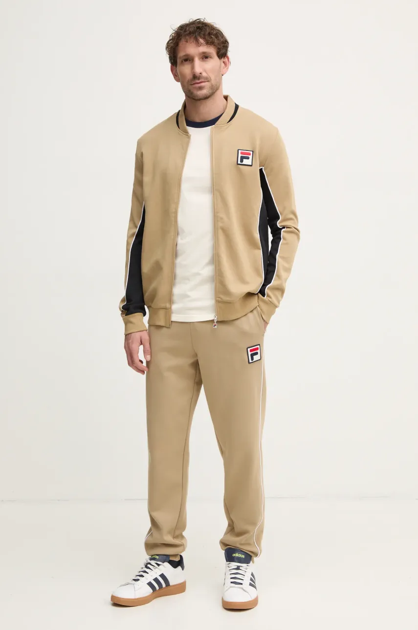 Спортивные штаны Fila Lincoln цвет бежевый с аппликацией FAM0663 Спортивные штаны Fila Lincoln цвет бежевый с аппликацией FAM0663